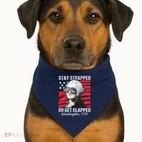 George Washington 1776 Stay Strapped USA-Made Doggie Bandana thumb 1