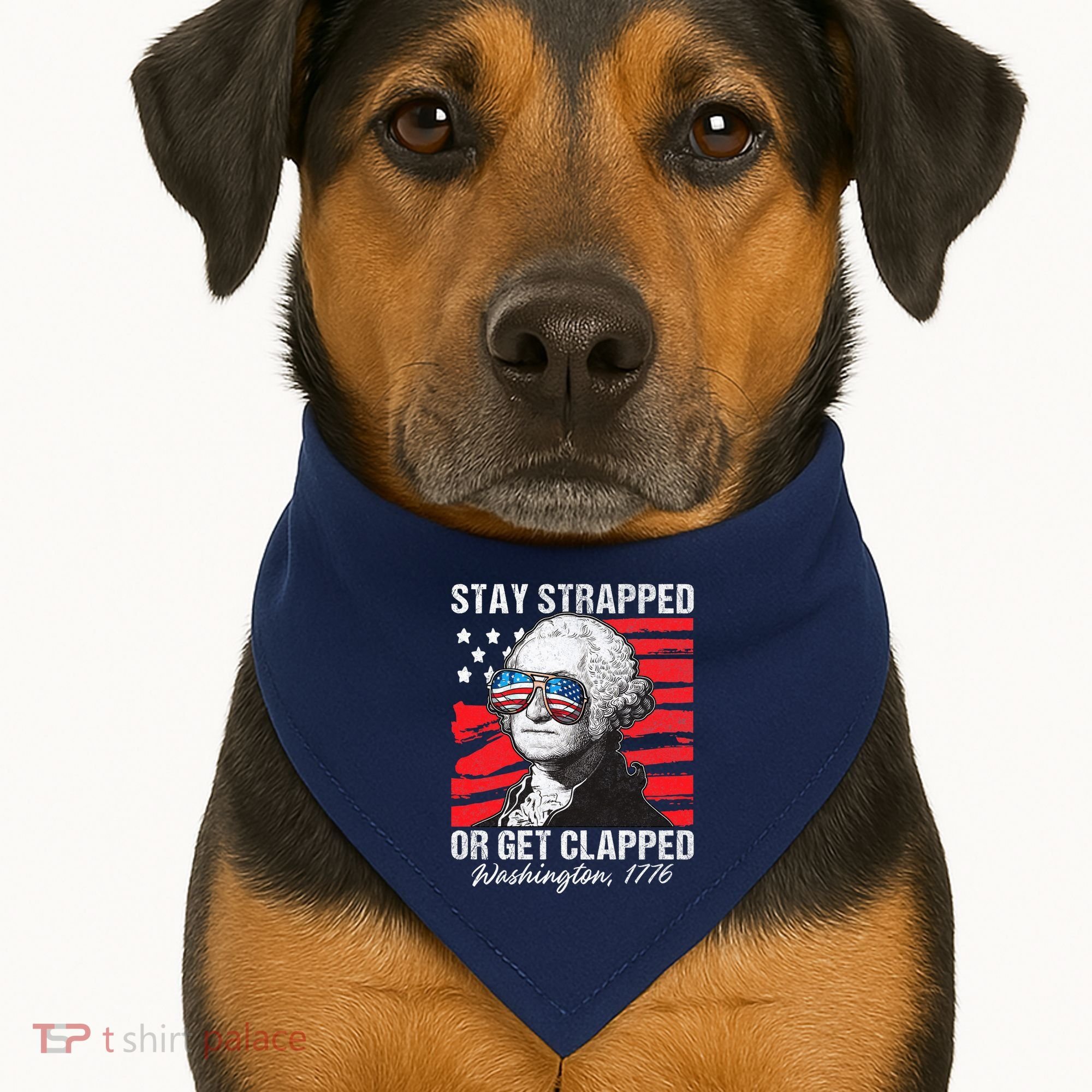 George Washington 1776 Stay Strapped USA-Made Doggie Bandana