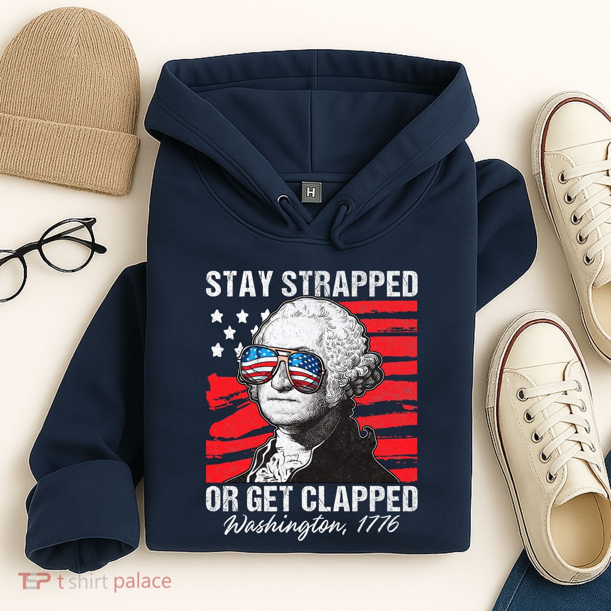 George Washington 1776 Stay Strapped Hoodie