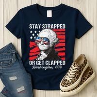 George Washington 1776 Stay Strapped Women's T-Shirt thumb 3