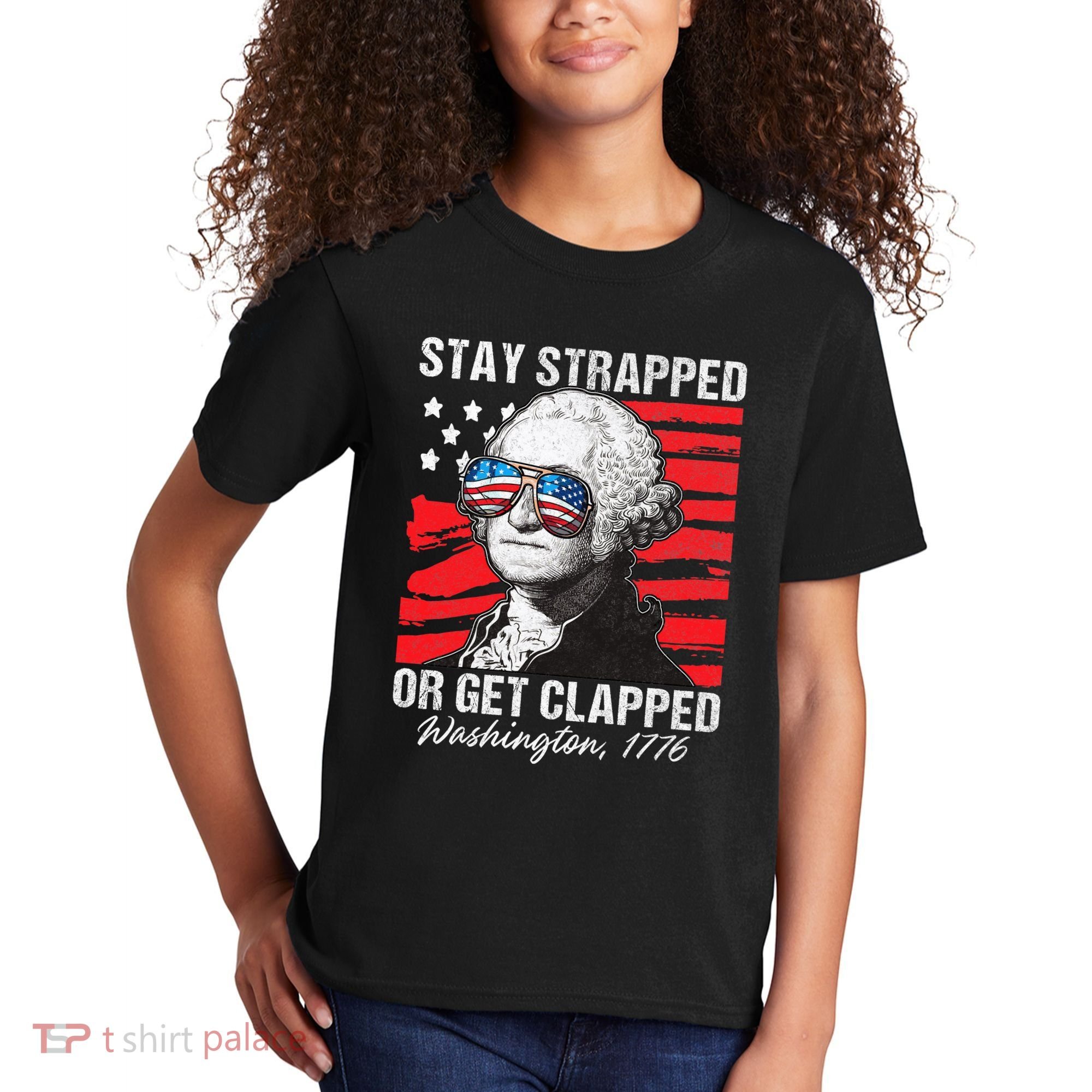George Washington 1776 Stay Strapped Kids T-Shirt