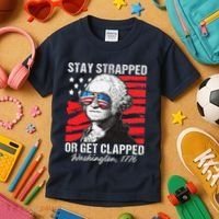 George Washington 1776 Stay Strapped Kids T-Shirt thumb 3