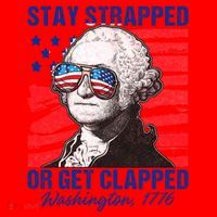 George Washington 1776 Stay Strapped Santa Hat thumb 1