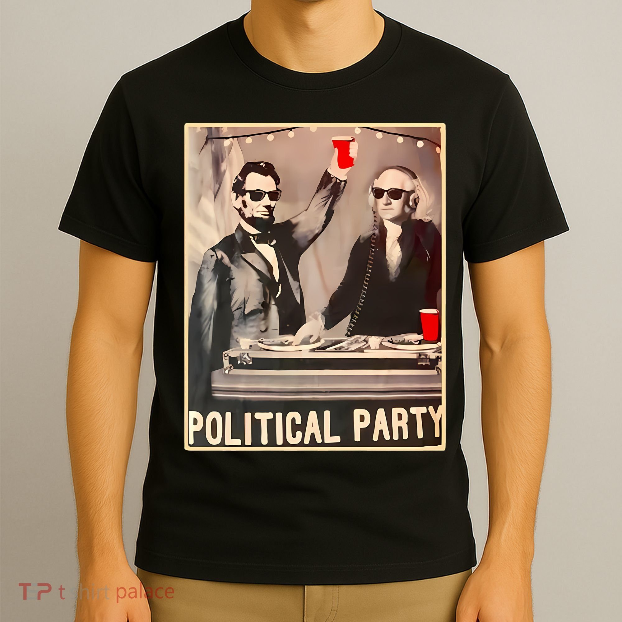 George Washington And Abraham Lincoln Political Party T-Shirt