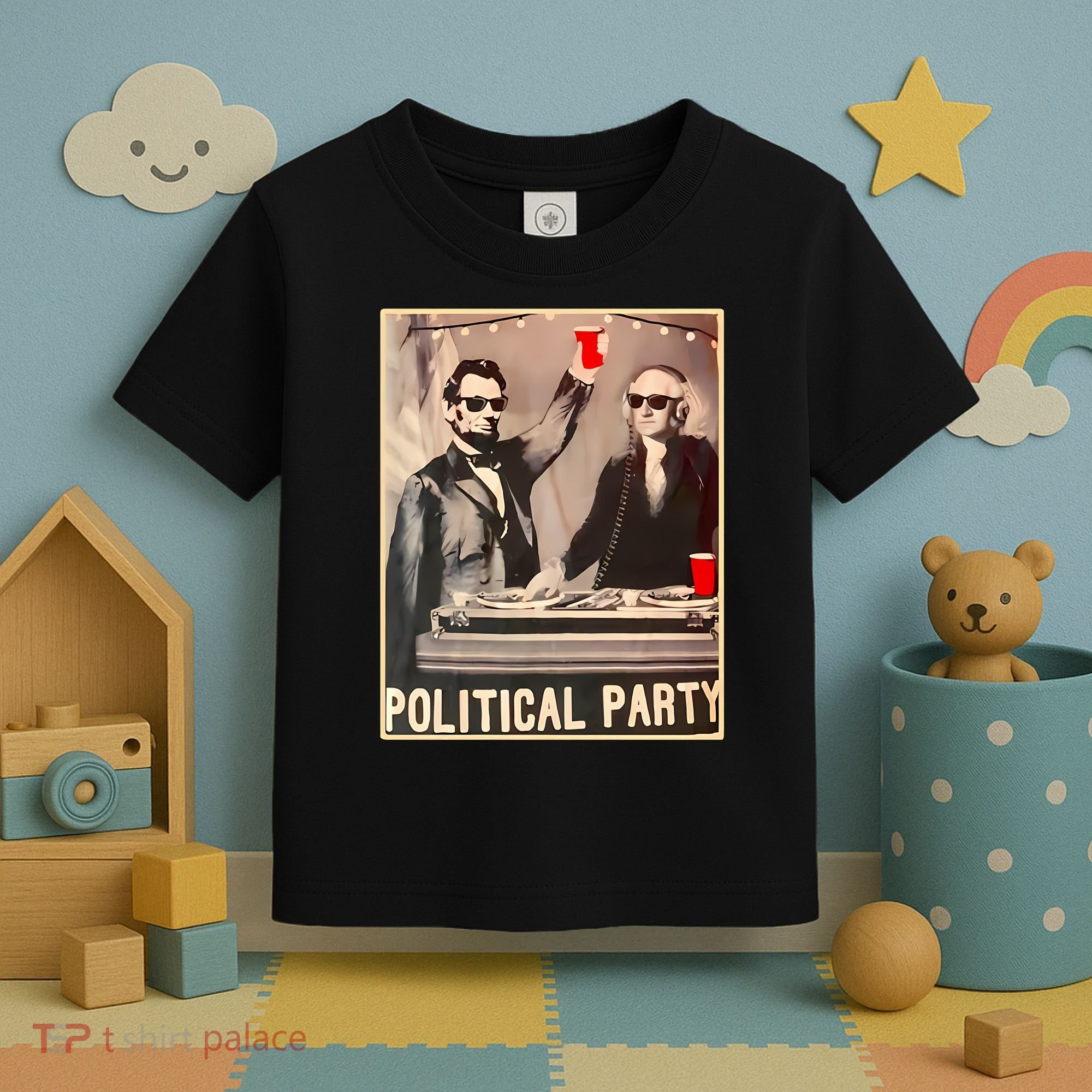 George Washington And Abraham Lincoln Political Party Toddler T-Shirt