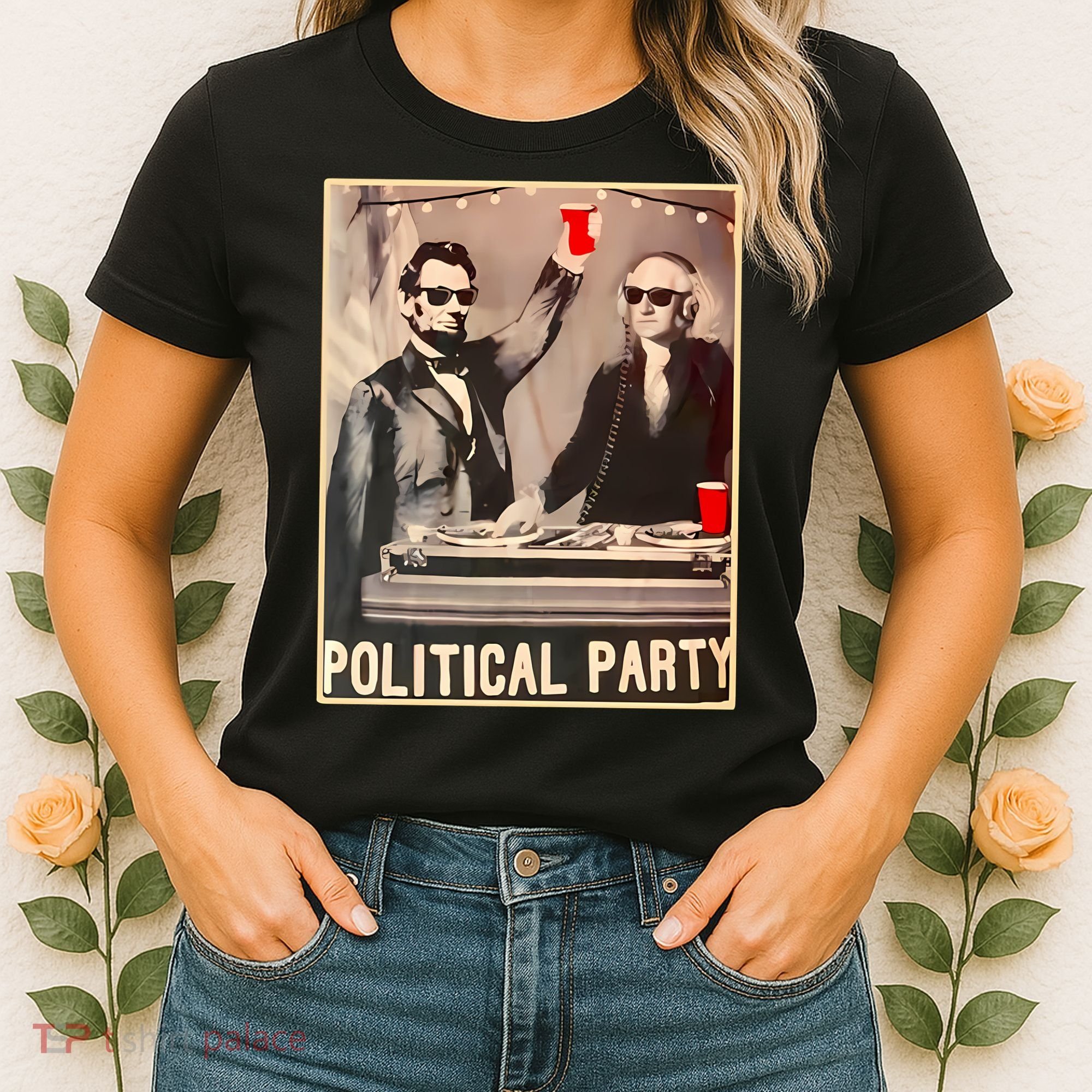 George Washington And Abraham Lincoln Political Party Women's T-Shirt