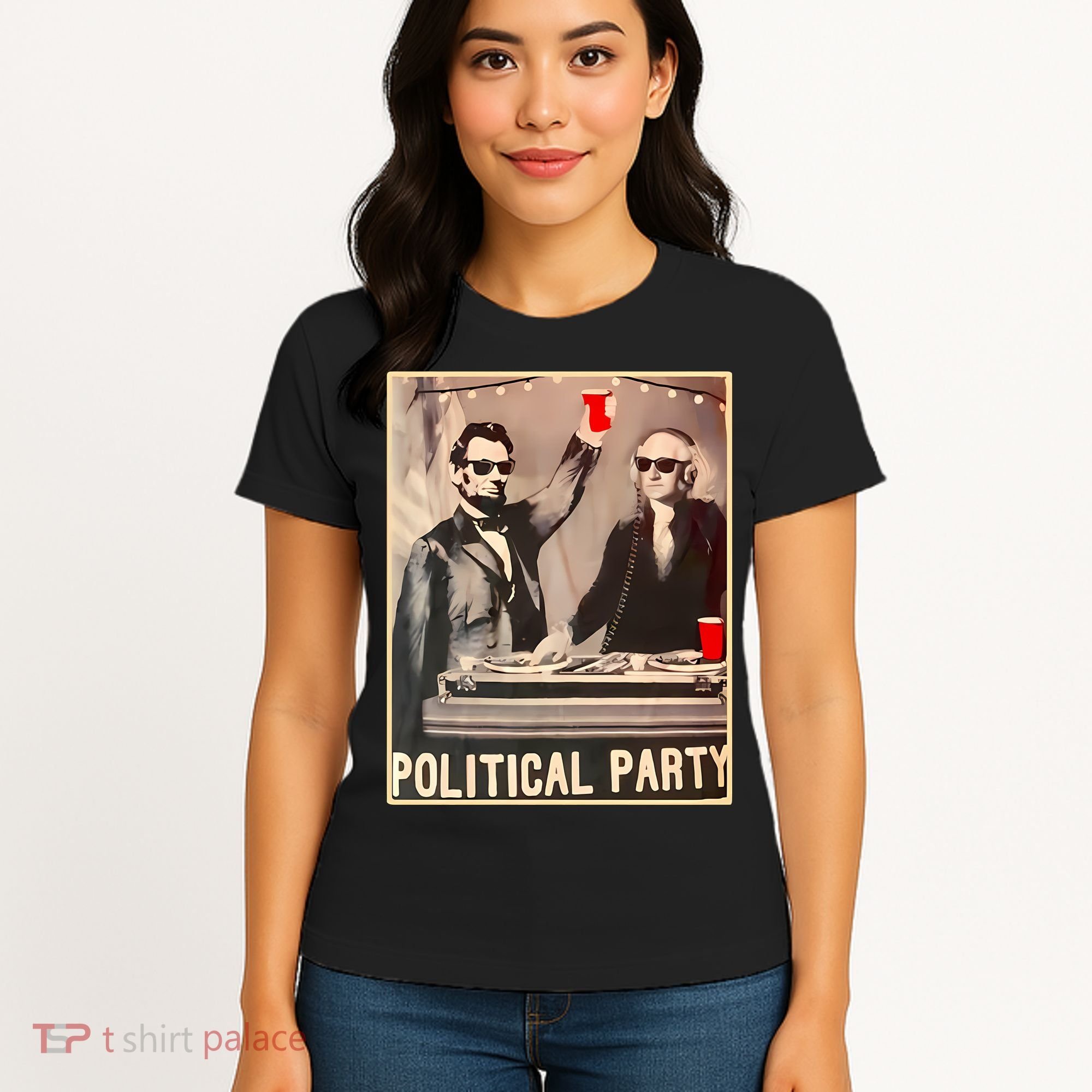 George Washington And Abraham Lincoln Political Party Women's T-Shirt