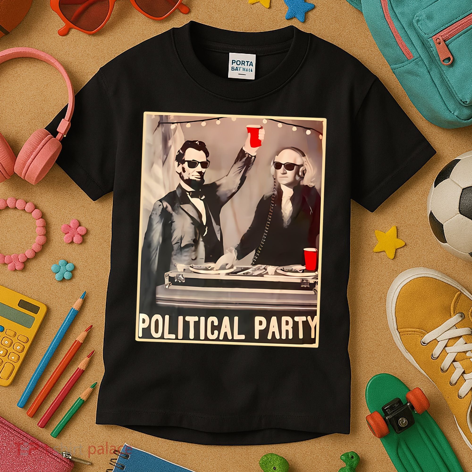 George Washington And Abraham Lincoln Political Party Kids T-Shirt