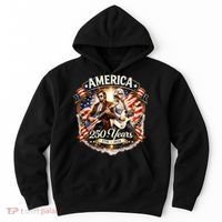 George Washington Abe Lincoln Playing Guitar 250 Years 1776-2026 Hoodie thumb 0