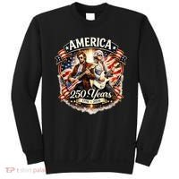 George Washington Abe Lincoln Playing Guitar 250 Years 1776-2026 Sweatshirt thumb 0