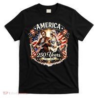 George Washington Abe Lincoln Playing Guitar 250 Years 1776-2026 T-Shirt thumb 0