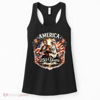 George Washington Abe Lincoln Playing Guitar 250 Years 1776-2026 Women's Tank Top thumb 0