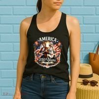 George Washington Abe Lincoln Playing Guitar 250 Years 1776-2026 Women's Tank Top thumb 2