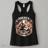 George Washington Abe Lincoln Playing Guitar 250 Years 1776-2026 Women's Tank Top thumb 3