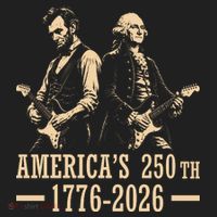 George Washington Abe Lincoln Guitar America's 250th Anniversary Beanie thumb 2
