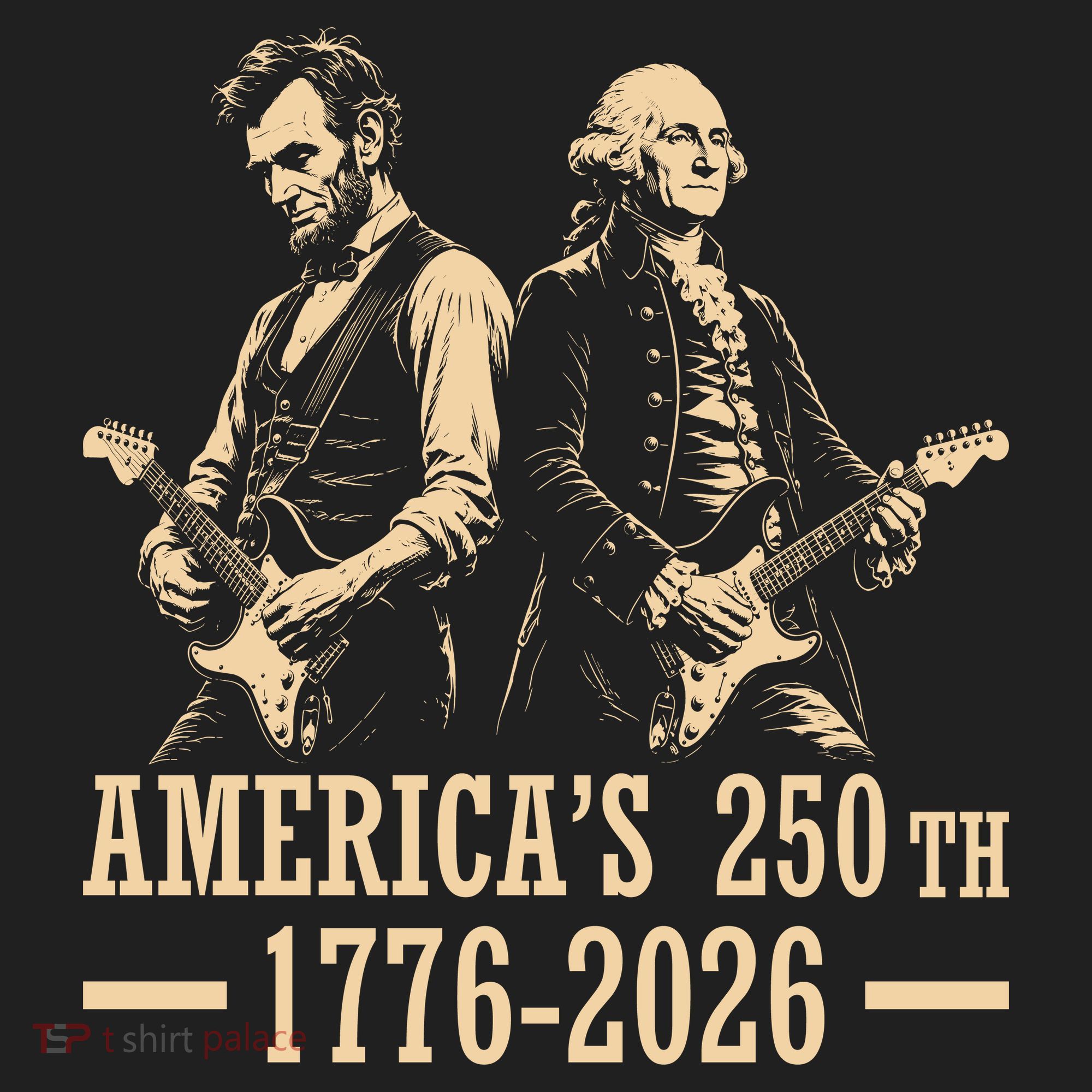 George Washington Abe Lincoln Guitar America's 250th Anniversary Beanie
