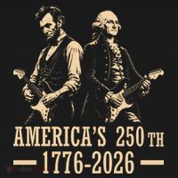 George Washington Abe Lincoln Guitar America's 250th Anniversary Women's Hoodie thumb 2