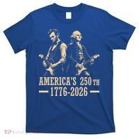 George Washington Abe Lincoln Guitar America's 250th Anniversary T-Shirt thumb 0