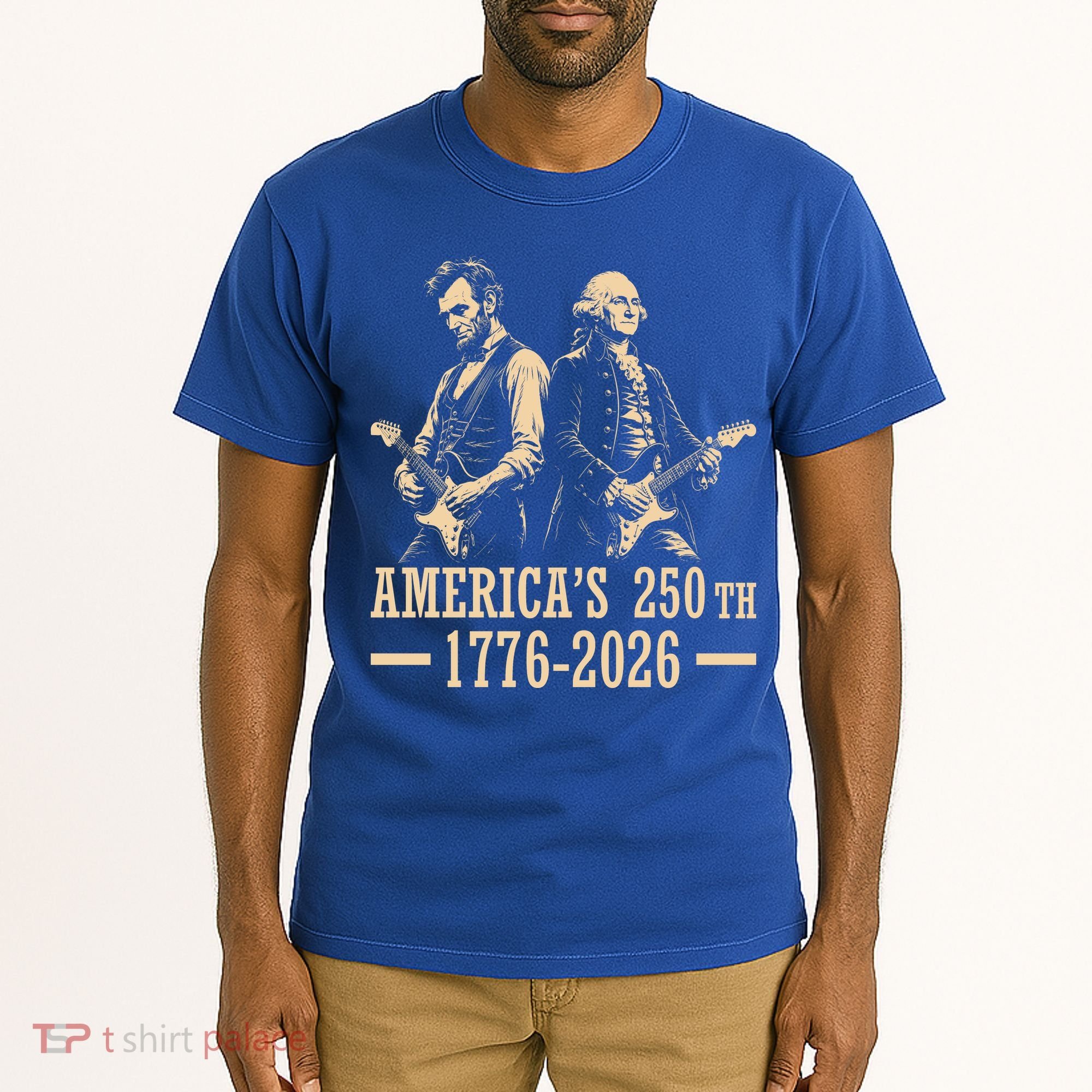 George Washington Abe Lincoln Guitar America's 250th Anniversary Tall T-Shirt