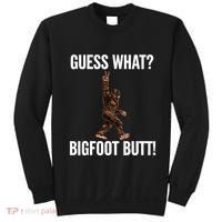 Guess What Bigfoot Butt Funny Sasquatch Peace Sweatshirt thumb 0