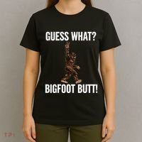 Guess What Bigfoot Butt Funny Sasquatch Peace T-Shirt thumb 4