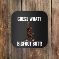 Guess What Bigfoot Butt Funny Sasquatch Peace Coaster thumb 0