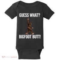 Guess What Bigfoot Butt Funny Sasquatch Peace Baby Bodysuit thumb 0