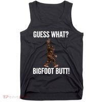 Guess What Bigfoot Butt Funny Sasquatch Peace Tank Top thumb 0