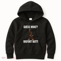 Guess What Bigfoot Butt Funny Sasquatch Peace Kids Hoodie thumb 0