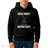 Guess What Bigfoot Butt Funny Sasquatch Peace Kids Hoodie thumb 4