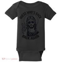 Guess Whos Back Funny Jesus Easter Christian Baby Bodysuit thumb 0