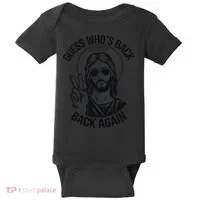 Guess Whos Back Funny Jesus Easter Christian Baby Bodysuit thumb 0