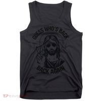 Guess Whos Back Funny Jesus Easter Christian Tank Top thumb 0