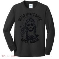Guess Whos Back Funny Jesus Easter Christian Kids Long Sleeve Shirt thumb 0