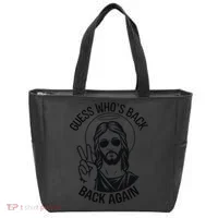 Guess Whos Back Funny Jesus Easter Christian Tote Bag thumb 0