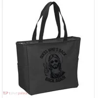 Guess Whos Back Funny Jesus Easter Christian Tote Bag thumb 2