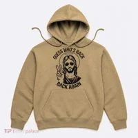Guess Whos Back Funny Jesus Easter Christian Hoodie thumb 0