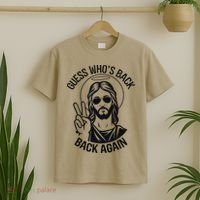 Guess Whos Back Funny Jesus Easter Christian T-Shirt thumb 2