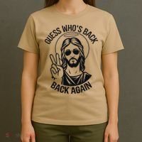 Guess Whos Back Funny Jesus Easter Christian T-Shirt thumb 4