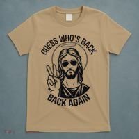 Guess Whos Back Funny Jesus Easter Christian T-Shirt thumb 5