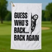 Guess Whos Back Again Jesus Easter Golf Towel thumb 1