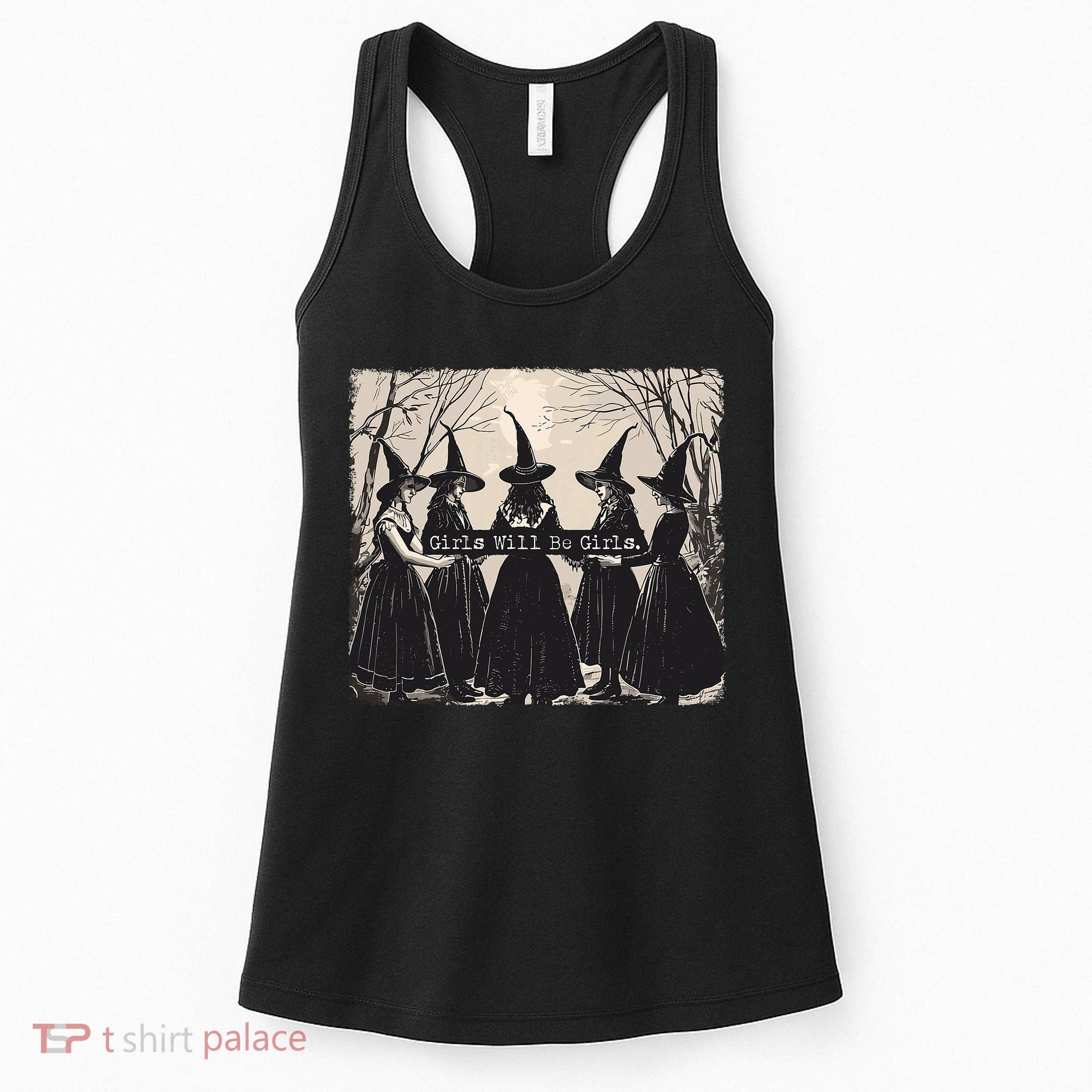 Girl Will Be Girl Witch Halloween Funny Witchy Vibes Women Women's Tank Top