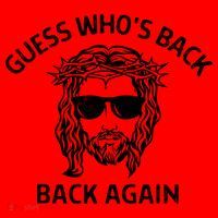 Guess Whos Back Back Again Happy Easter Jesus Christian Santa Hat thumb 1