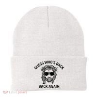 Guess Whos Back Back Again Happy Easter Jesus Christian Beanie thumb 0