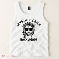 Guess Whos Back Back Again Happy Easter Jesus Christian Tank Top thumb 2