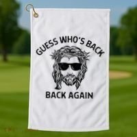 Guess Whos Back Back Again Happy Easter Jesus Christian Golf Towel thumb 1