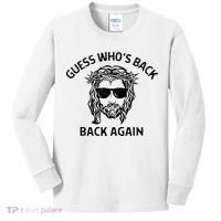Guess Whos Back Back Again Happy Easter Jesus Christian Kids Long Sleeve Shirt thumb 0