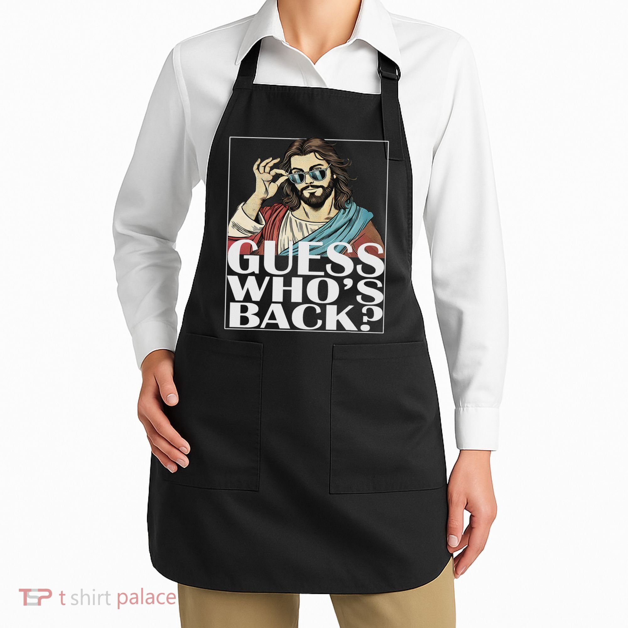Guess Whos Back Jesus Easter Religious Catholic Apron