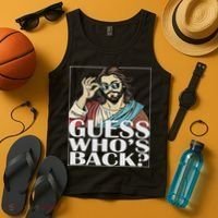 Guess Whos Back Jesus Easter Religious Catholic Tank Top thumb 4