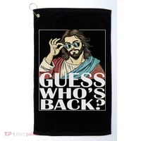 Guess Whos Back Jesus Easter Religious Catholic Golf Towel thumb 0